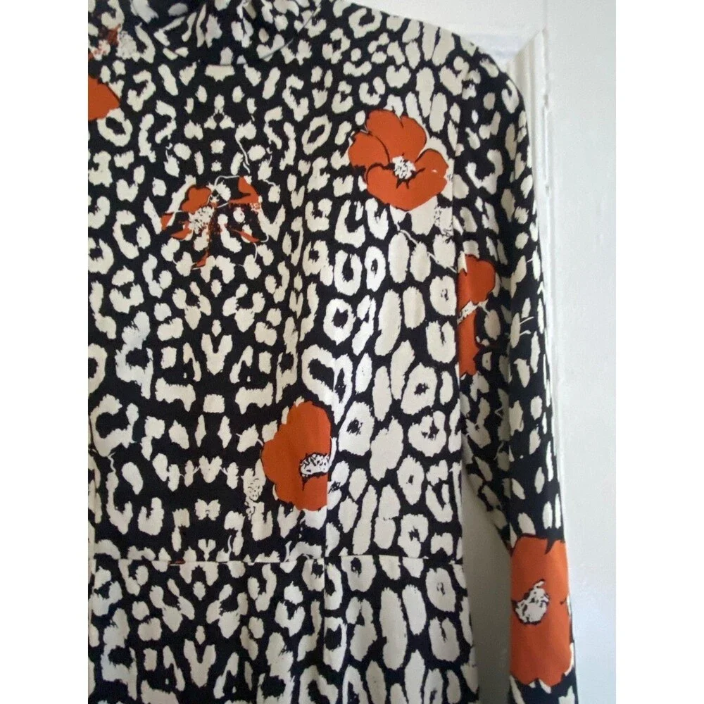 Essentiel Antwerp Silk Leopard Floral KABBEY Dress Size 38 (4) - Long Sleeve - Picture 8 of 16